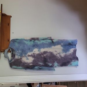 Tye dye long sleeve  jogger midi dress